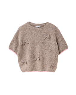 Mocha Brown Bow Knitted T-Shirt £65
