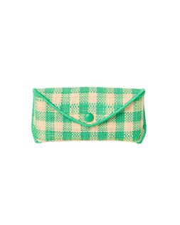 Oliver Bonas Checked Raffia Green Weave Sunglasses Case £20