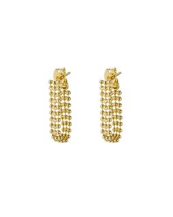Oliver Bonas Eliza Beaded Chain Loop Gold Plated Stud Earrings £42