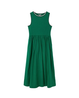 Oliver Bonas Green Crochet Trim Hybrid Midi Dress £75