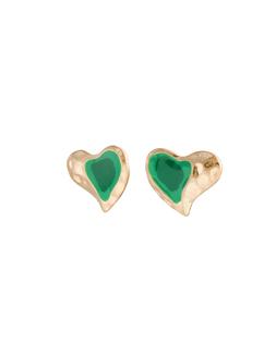 Oliver Bonas Kiera Resin Inlay Warped Heart Stud Earrings £14