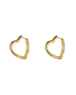 Oliver Bonas Polly Puffy Heart Gold Plated Large Hoop Earrings £45