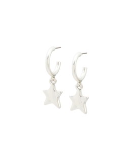 Oliver Bonas Viola Silver Tone Star Charm Drop Hoops £16.50