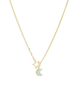 Paedyn Star & Moon Opalite Gold Plated Pendant Necklace £55
