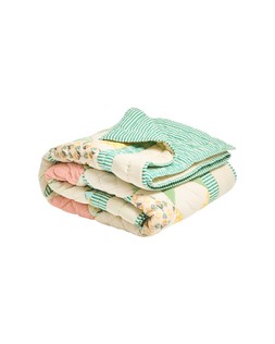 Patchwork Diamond Pastel Multicolour Velvet Quilt £165