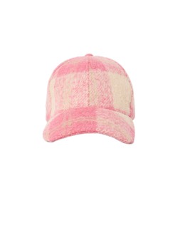 Pink & Cream Checked Brushed Cap Hat £30
