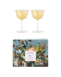 Shrimps x Oliver Bonas Striped Glass Coupes Set of Two £34.50 1917833