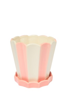 B&M GARDEN SS26 // GARDEN LIFE // STRIPE PLANTER ON PLATE // £5 //