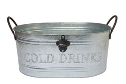 B&M GARDEN SS26 // BOTANICAL // GALVANISED DRINKS BUCKET WITH BOTTLE OPENER // £15 //
