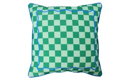 B&M GARDEN SS26 // BRIGHTS // GREEN CHECK CUSHION // £6 OR 2 FOR £10 //