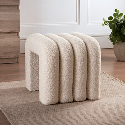 B&M HOME SS26 // RAW BEAUTY // TEDDY ARCH FOOTSTOOL // £22 //