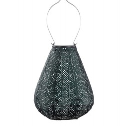 Oblong Solar Lantern 23cm Green