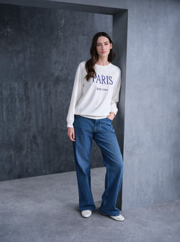 Paris Sweatshirt £20 & Wide Leg Jeans £25