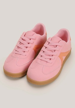 Pink Stripe Retro Trainers