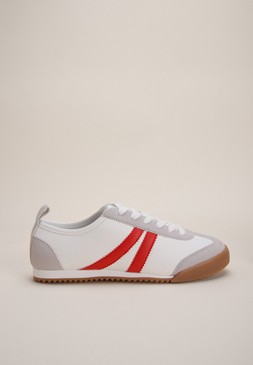 White Retro Stripe Trainers