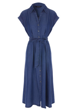 Blue Denim Look Shirt Dress