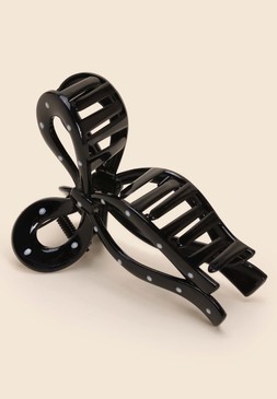 Black Polka Dot Bow Hair Clip