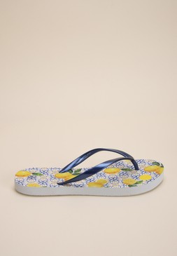 Blue Lemon Print Flip Flop Sandal