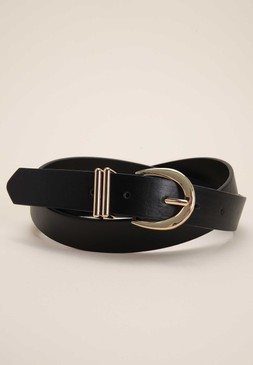 Black & Gold Buckle Casual Belt