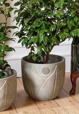 KEW EMBOSSED VERDI WASHED PLANTER H32CM D37CM &pound;59.99