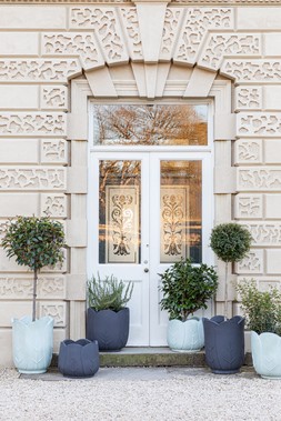 KEW OUTDOOR PETAL BOWL PLANTER IN STONE:SLATE &pound;99.99, KEW OUTDOOR STONE:SLATE PETAL PLANTER &pound;149.99 & KEW OUTDOOR SLATE PETAL VASE PLANTER &pound;189.99