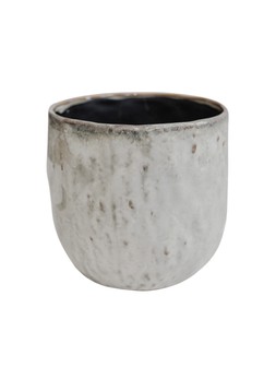 BROOKE RUSTIC GLAZED PLANTER WHITE H13CM D13.5CM £9.99