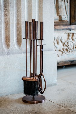 COPPER FIRESIDE COMPANION SET ROUND