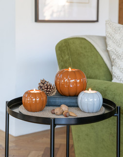 GLAZED PUMPKIN TEALIGHT HOLDERS £6.99 - £12.99