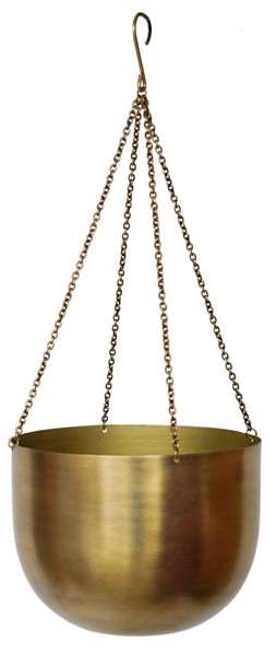 Indoor Mayfair Antique Brass Hanging Planter H16cm D21cm &pound;34.99