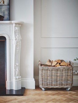 NATURAL RATTAN LOG CART H49CM W58CM £169.99