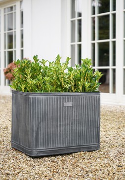 OUTDOOR HAMPTON RECTANGULAR GALVANISED METAL PLANTER H45CM W80CM &pound;199.99