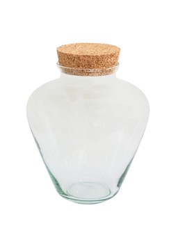 TEARDROP CORK LID TERRARIUM SMALL H22.5CM D18CM