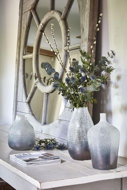 VERRE ATLANTIC BLUE FROSTED VASE