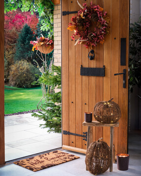 Hinch Home Fall Entrance
