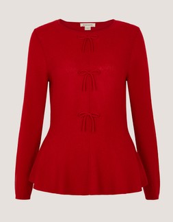 Paula Bow Peplum Jumper Red