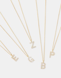 Initial Lab Grown Gold Necklace
