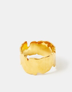 Stainless Steel Chunky Band Ring Gold