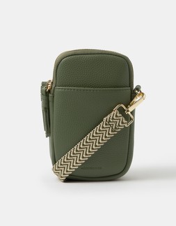 Webbing Strap Phone Bag Green