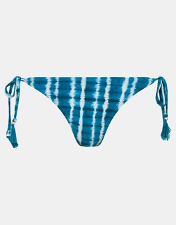 Tie-Dye Tie Side Bikini Bottoms Teal