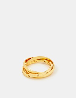 14ct Gold-Plated Russian Band Ring Gold