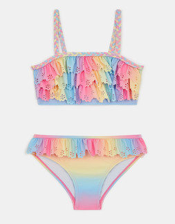 Girls Ombré Frill Bikini Set Multi