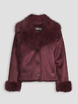 X242J The Very Collection Bonded Suede Jacket With fur Lining £65