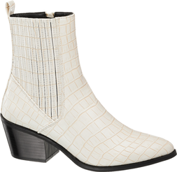 Deichmann White Croc Vero Moda Toa Western Ankle Boot