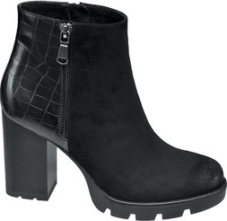 Deichmann Black Textured Ankle Boot