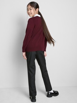 PRIMARK 2PK KNIT SCHOOL JUMPER, BURGUNDY, £8 (2)