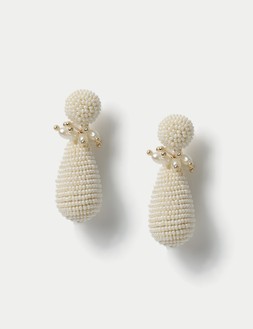 M&S WHITE EARRINGS £15